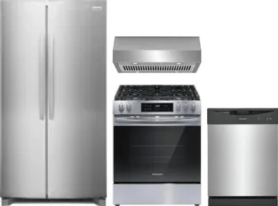 4 Piece Package Includes Refrigerator, Range, Hood And Dishwasher