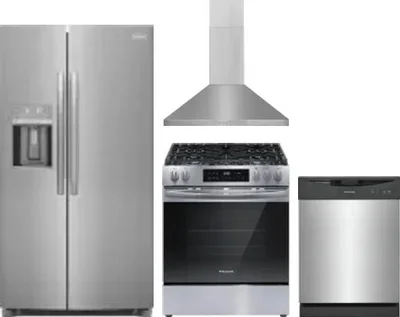 4 Piece Package Includes Refrigerator, Range, Hood And Dishwasher