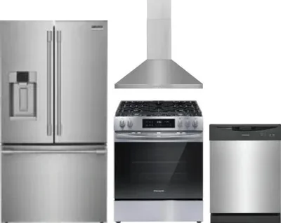 4 Piece Package Includes Refrigerator, Range, Hood And Dishwasher