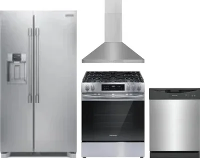 4 Piece Package Includes Refrigerator, Range, Hood And Dishwasher