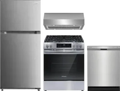 4 Piece Package Includes Refrigerator, Range, Hood And Dishwasher