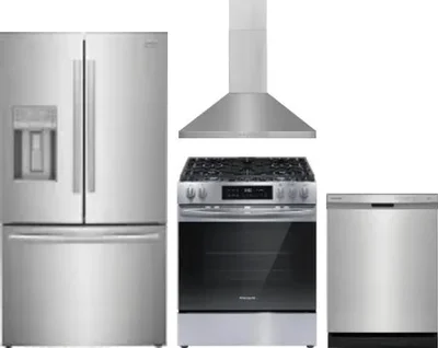 4 Piece Package Includes Refrigerator, Range, Hood And Dishwasher