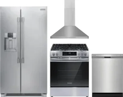 4 Piece Package Includes Refrigerator, Range, Hood And Dishwasher