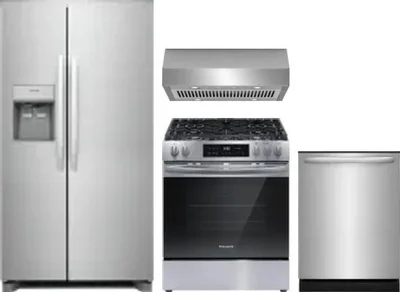 4 Piece Package Includes Refrigerator, Range, Hood And Dishwasher