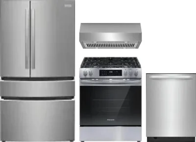 4 Piece Package Includes Refrigerator, Range, Hood And Dishwasher