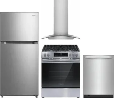 4 Piece Package Includes Refrigerator, Range, Hood And Dishwasher