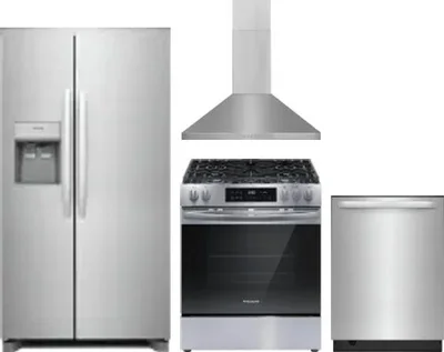 4 Piece Package Includes Refrigerator, Range, Hood And Dishwasher