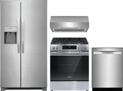 4 Piece Package Includes Refrigerator, Range, Hood And Dishwasher