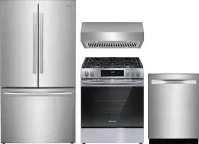 4 Piece Package Includes Refrigerator, Range, Hood And Dishwasher