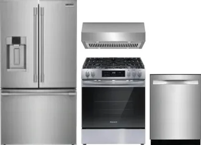 4 Piece Package Includes Refrigerator, Range, Hood And Dishwasher