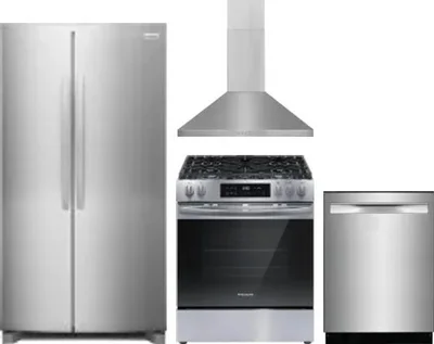 4 Piece Package Includes Refrigerator, Range, Hood And Dishwasher