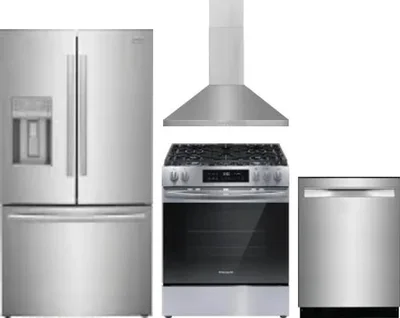 4 Piece Package Includes Refrigerator, Range, Hood And Dishwasher