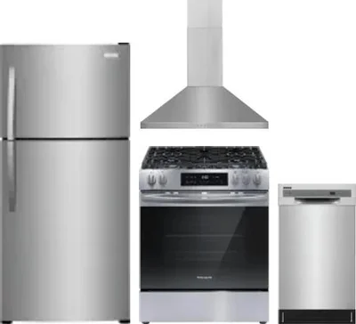 4 Piece Package Includes Refrigerator, Range, Hood And Dishwasher