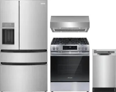 4 Piece Package Includes Refrigerator, Range, Hood And Dishwasher