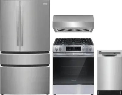 4 Piece Package Includes Refrigerator, Range, Hood And Dishwasher