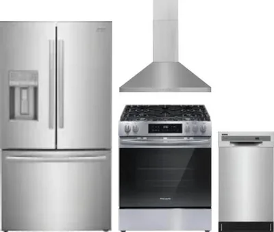 4 Piece Package Includes Refrigerator, Range, Hood And Dishwasher
