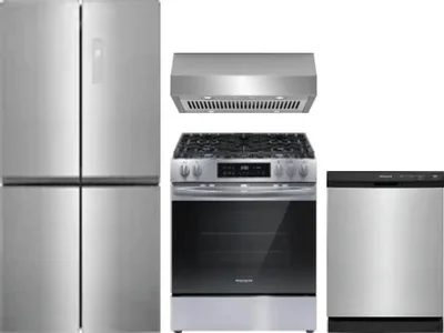 4 Piece Package Includes Refrigerator, Range, Hood And Dishwasher