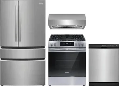 4 Piece Package Includes Refrigerator, Range, Hood And Dishwasher