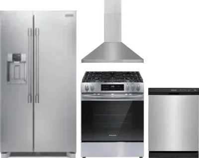 4 Piece Package Includes Refrigerator, Range, Hood And Dishwasher
