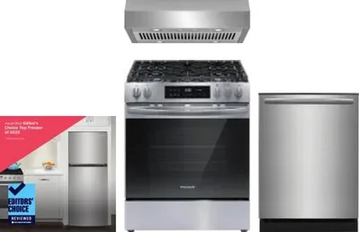 4 Piece Package Includes Refrigerator, Range, Hood And Dishwasher