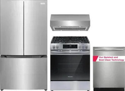 4 Piece Package Includes Refrigerator, Range, Hood And Dishwasher