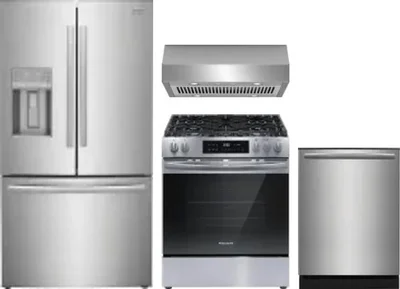 4 Piece Package Includes Refrigerator, Range, Hood And Dishwasher
