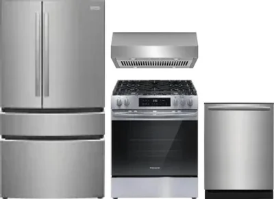 4 Piece Package Includes Refrigerator, Range, Hood And Dishwasher