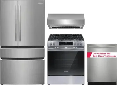 4 Piece Package Includes Refrigerator, Range, Hood And Dishwasher
