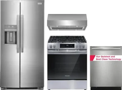 4 Piece Package Includes Refrigerator, Range, Hood And Dishwasher