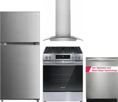 4 Piece Package Includes Refrigerator, Range, Hood And Dishwasher