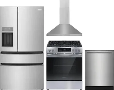 4 Piece Package Includes Refrigerator, Range, Hood And Dishwasher