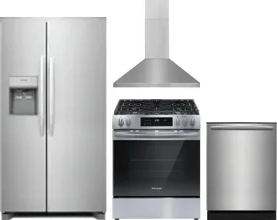 4 Piece Package Includes Refrigerator, Range, Hood And Dishwasher