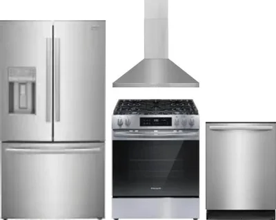 4 Piece Package Includes Refrigerator, Range, Hood And Dishwasher