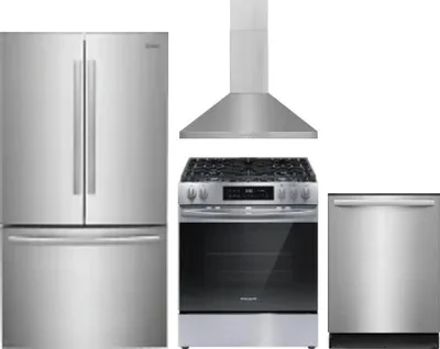 4 Piece Package Includes Refrigerator, Range, Hood And Dishwasher