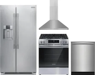 4 Piece Package Includes Refrigerator, Range, Hood And Dishwasher