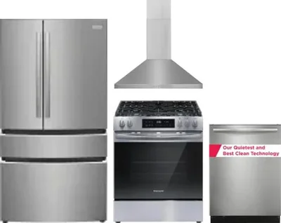 4 Piece Package Includes Refrigerator, Range, Hood And Dishwasher