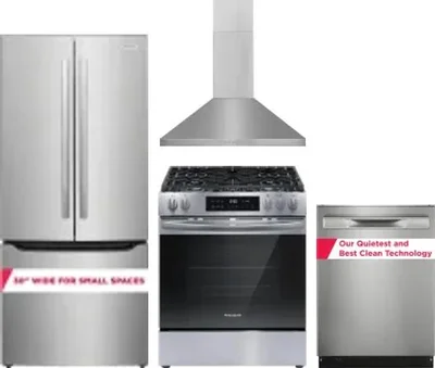 4 Piece Package Includes Refrigerator, Range, Hood And Dishwasher
