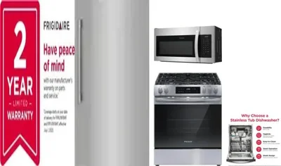 5 Piece Package Includes Refrigerator, Freezer, Range, Microwave And Dishwasher