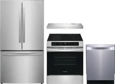 4 Piece Package Includes Refrigerator, Range, Hood And Dishwasher