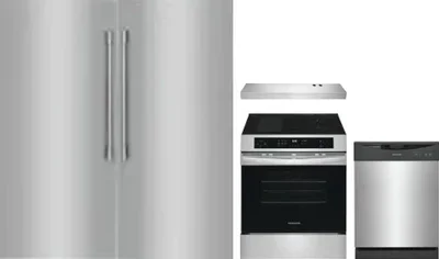 5 Piece Package Includes Refrigerator, Freezer, Range, Hood And Dishwasher
