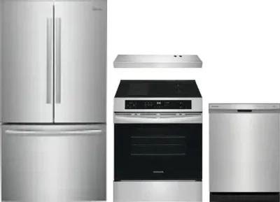 4 Piece Package Includes Refrigerator, Range, Hood And Dishwasher