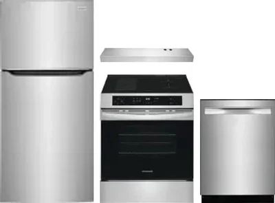 4 Piece Package Includes Refrigerator, Range, Hood And Dishwasher