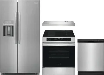 4 Piece Package Includes Refrigerator, Range, Hood And Dishwasher