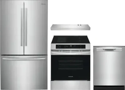 4 Piece Package Includes Refrigerator, Range, Hood And Dishwasher