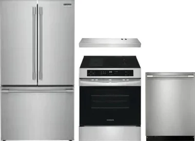 4 Piece Package Includes Refrigerator, Range, Hood And Dishwasher