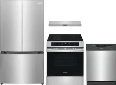 4 Piece Package Includes Refrigerator, Range, Hood And Dishwasher