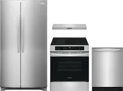 4 Piece Package Includes Refrigerator, Range, Hood And Dishwasher