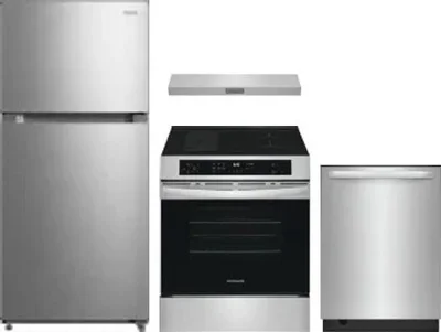 4 Piece Package Includes Refrigerator, Range, Hood And Dishwasher