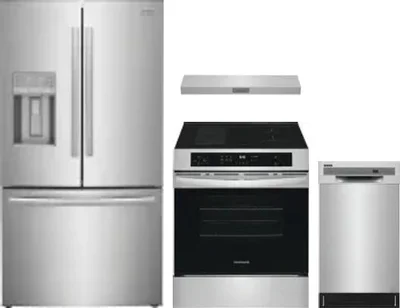 4 Piece Package Includes Refrigerator, Range, Hood And Dishwasher