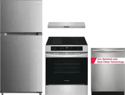 4 Piece Package Includes Refrigerator, Range, Hood And Dishwasher